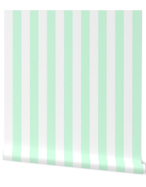Summer Mint 2″ Wide Cabana Stripes Wallpaper