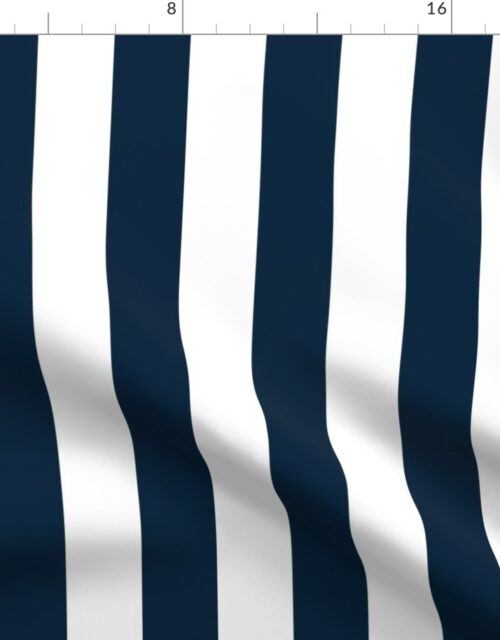 Navy Marine Blue 2″ Wide Cabana Stripes Fabric
