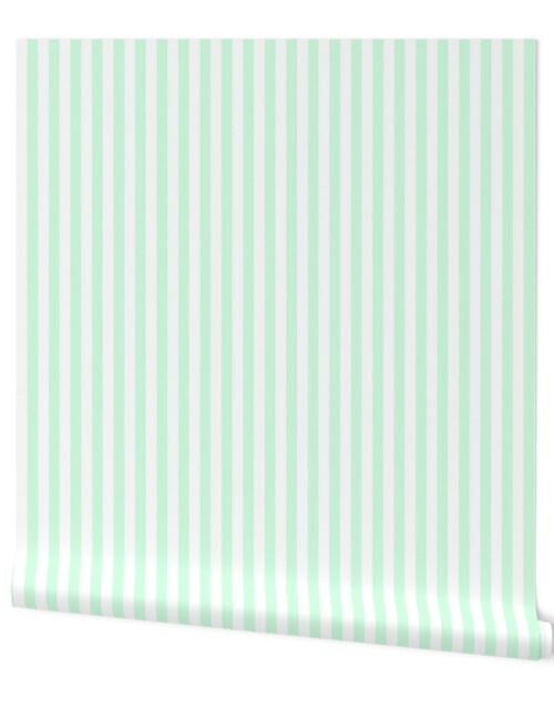 Summer Mint Sailor 1/2″ Thin Stripes Wallpaper