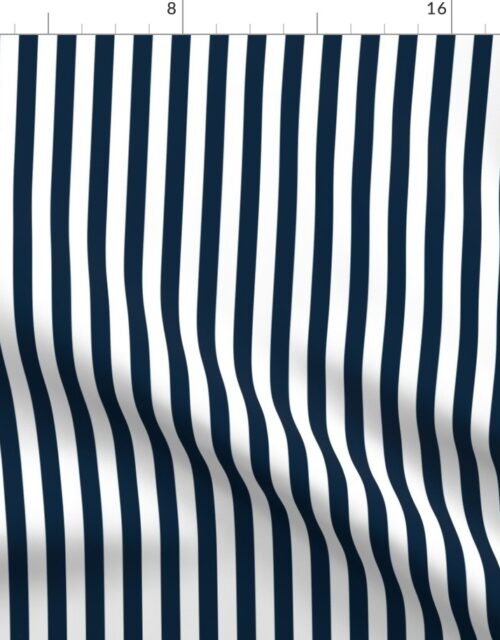 Navy Blue Sailor 1/2″ Thin Stripes Fabric