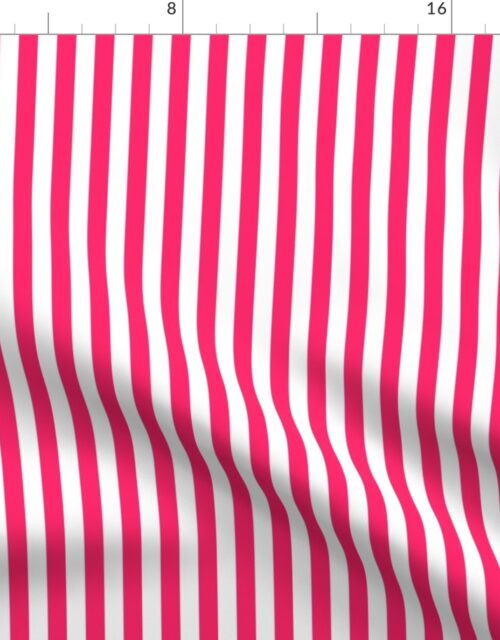 Pop Pink Sailor 1/2″ Thin Stripes Fabric