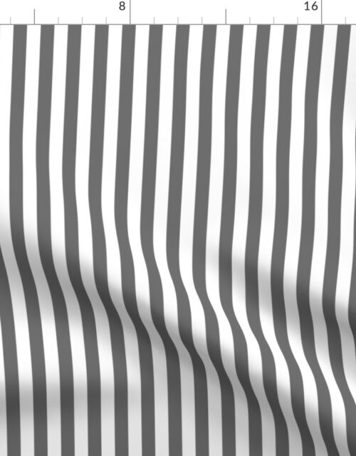 Charcoal Grey Sailor 1/2″ Thin Stripes Fabric