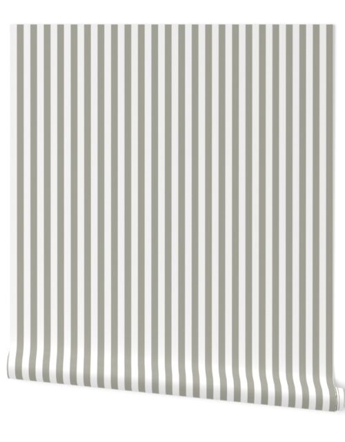 Dove Grey Sailor 1/2″ Thin Stripes Wallpaper