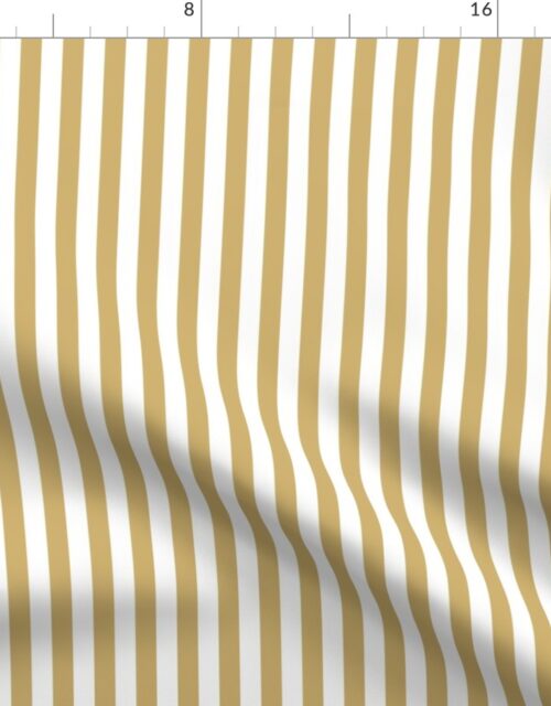 Khaki Beige Sailor 1/2″ Thin Stripes Fabric