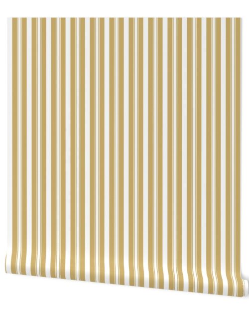Khaki Beige Deckchair Stripes Wallpaper