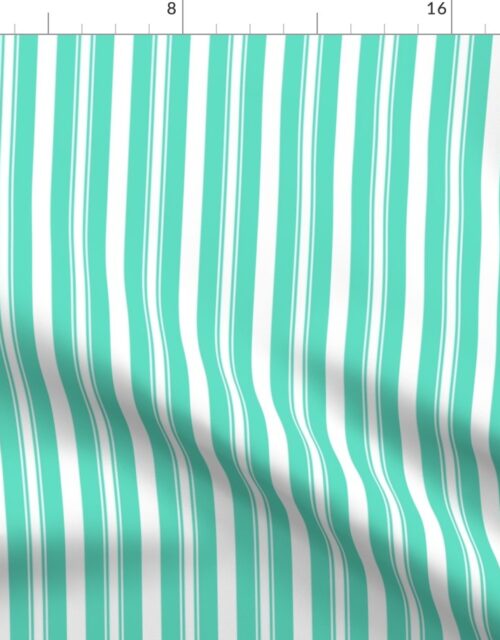 Aqua Blue Deckchair Stripes Fabric