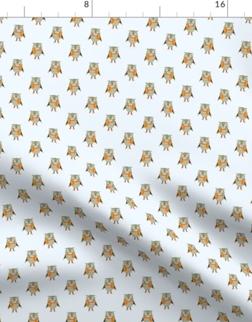 Owl Forest Friends All-Over Repeat Pattern in Baby Blue Fabric