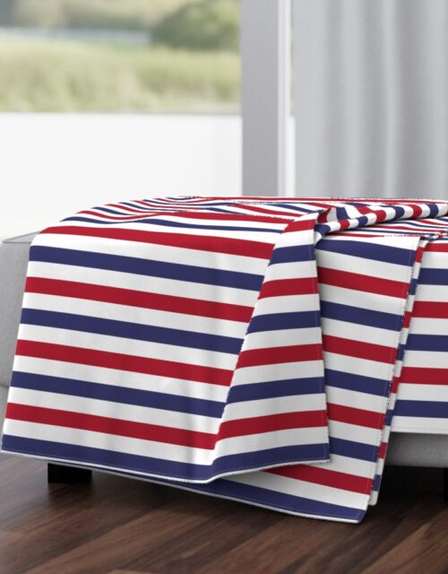 USA American Flag Red, White and Blue Alternating Stripes Throw Blanket
