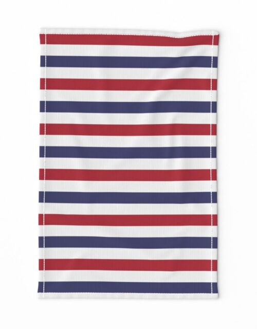 USA American Flag Red, White and Blue Alternating Stripes Tea Towel