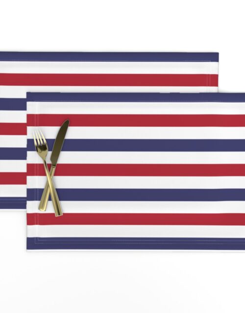 USA American Flag Red, White and Blue Alternating Stripes Placemats