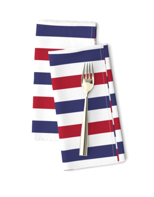USA American Flag Red, White and Blue Alternating Stripes Dinner Napkins