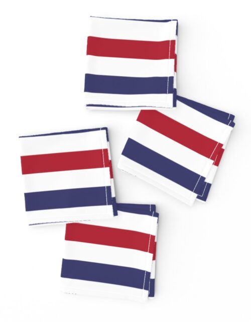 USA American Flag Red, White and Blue Alternating Stripes Cocktail Napkins