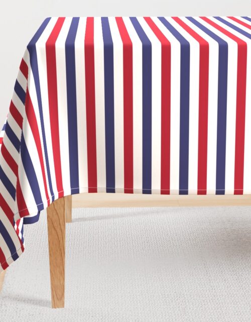 USA American Flag Red, White and Blue Alternating Stripes Rectangular Tablecloth