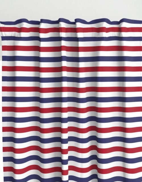 USA American Flag Red, White and Blue Alternating Stripes Curtains