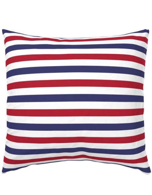 USA American Flag Red, White and Blue Alternating Stripes Euro Pillow Sham