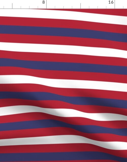 USA Flag Alternating Red and Blue with White Stripes Fabric