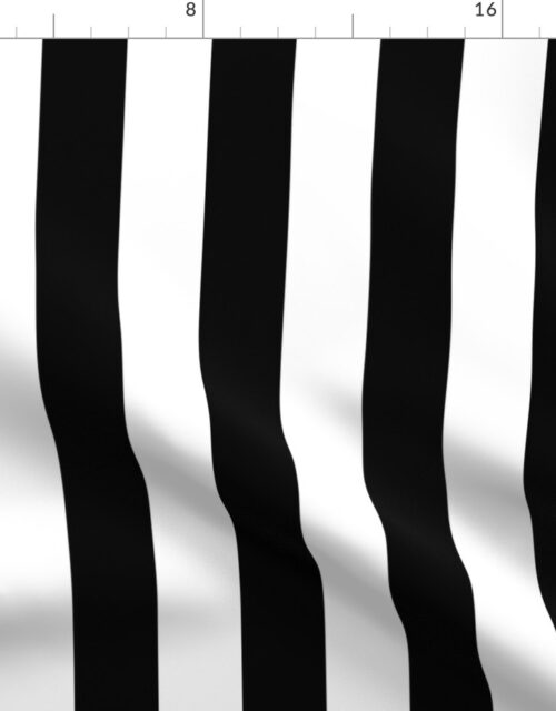 Licorice Black and White 2″ Stripes Fabric