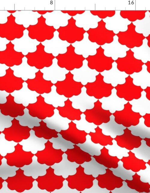 Red and White Scallop Fabric