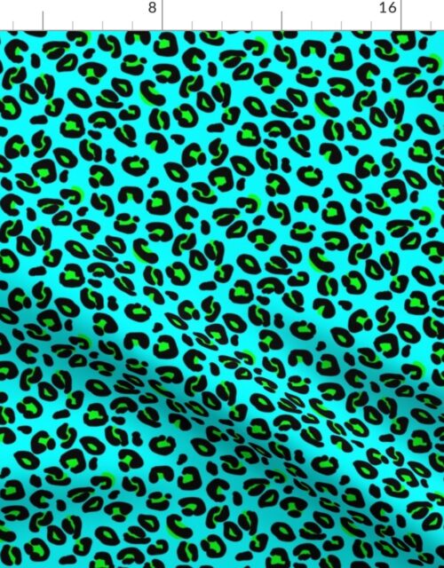 Leopard Spots Aqua Fabric