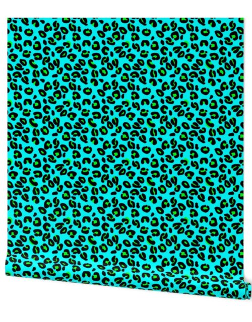 Leopard Spots Aqua Wallpaper