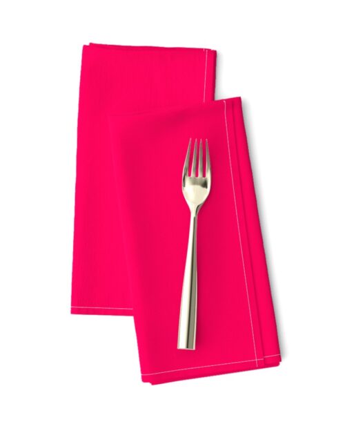 Neon Hot Pink Solid Dinner Napkins