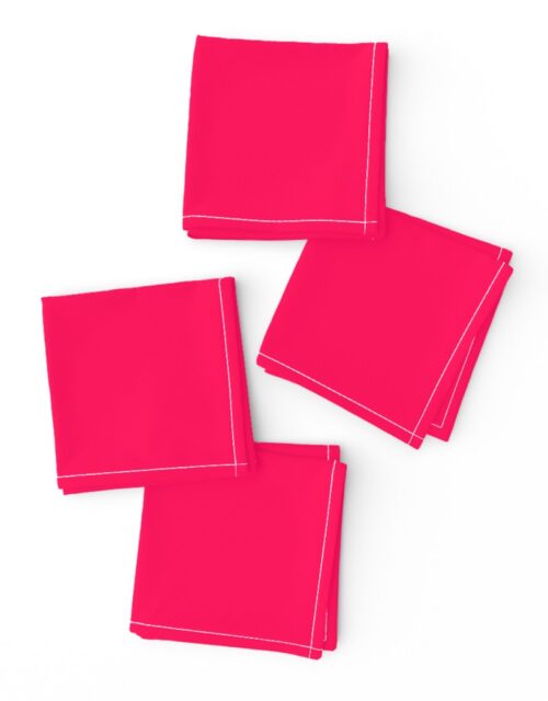 Neon Hot Pink Solid Cocktail Napkins