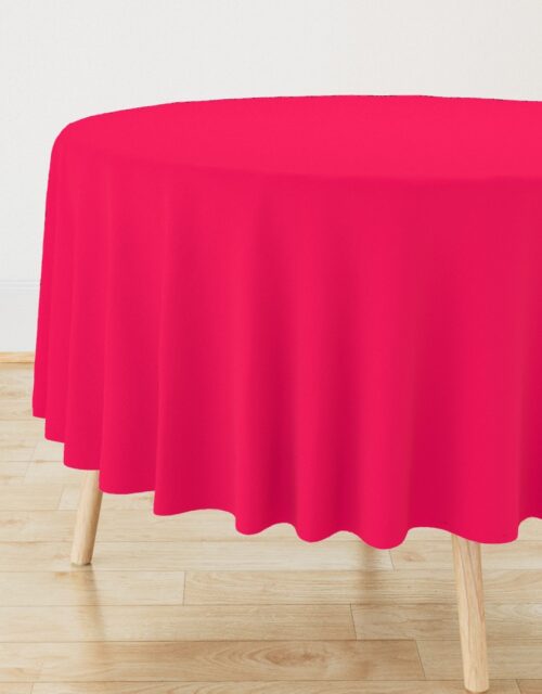Neon Hot Pink Solid Round Tablecloth