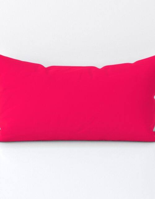 Neon Hot Pink Solid Lumbar Throw Pillow