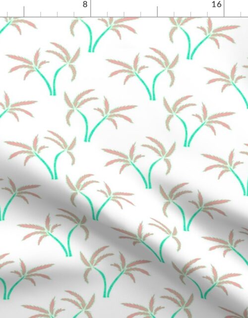 Twin Palms on White Fabric