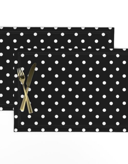 Licorice Black and White Polka Dots Placemats