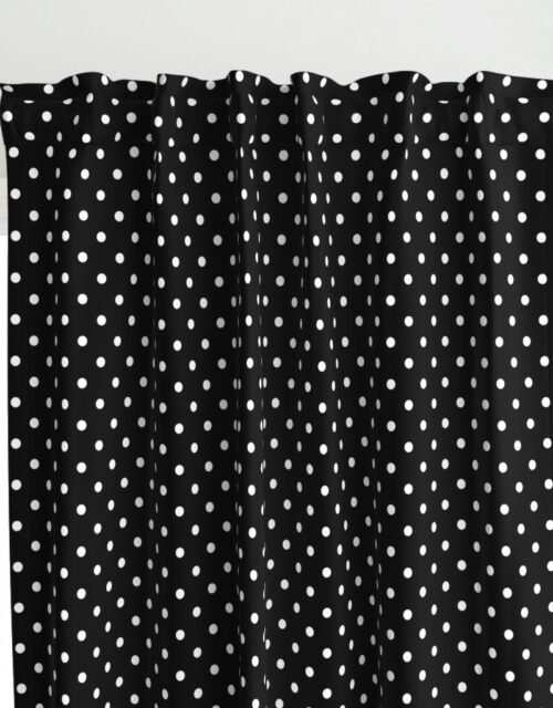 Licorice Black and White Polka Dots Curtains