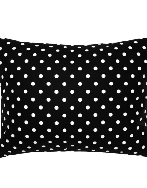 Licorice Black and White Polka Dots Standard Pillow Sham