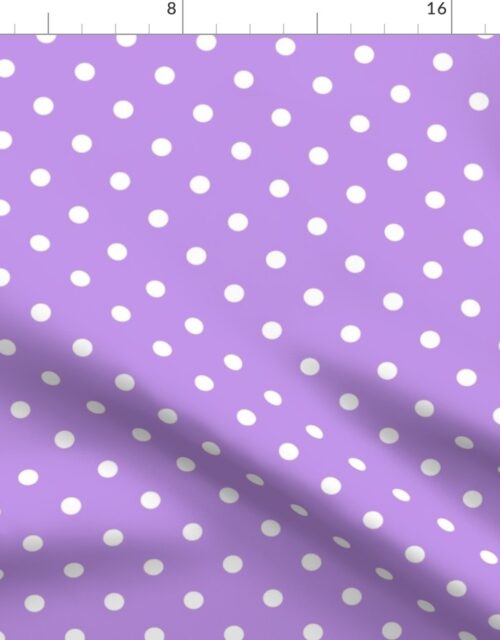 Lilac and White Polka Dots Fabric