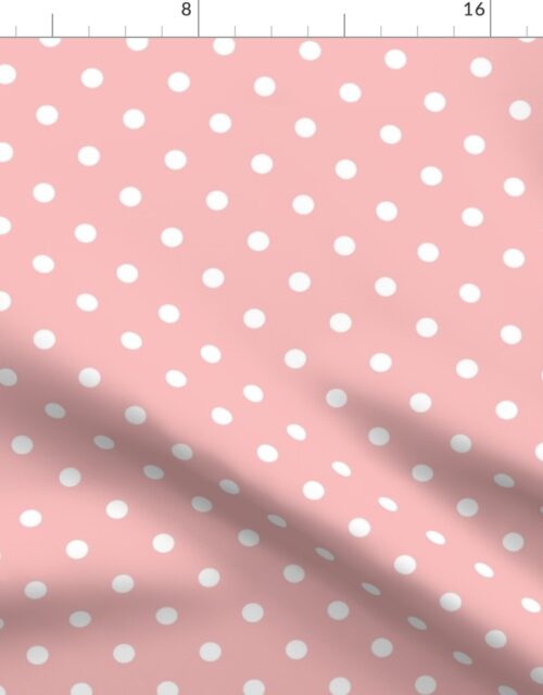 Powder Pink and White Polka Dots Fabric