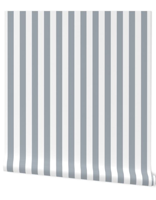 Grey Mist Wide Stripes Wallpaper