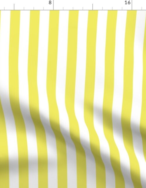 Citron and White Wide Stripes Fabric