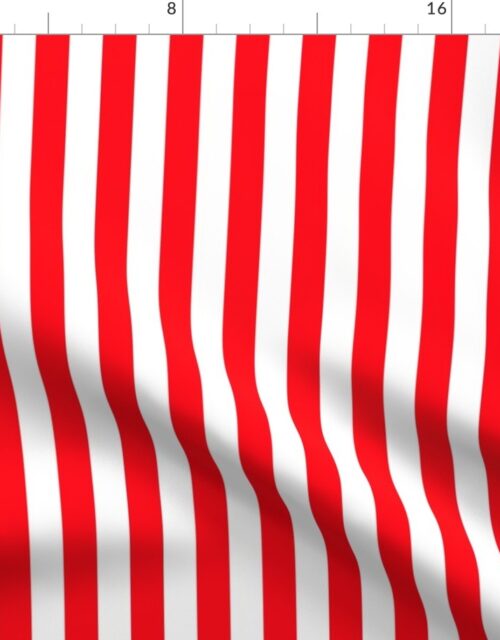 Carmine Red and White Stripes Fabric