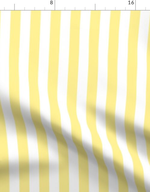 Buttermilk Yellow and White Wide Stripes Fabric