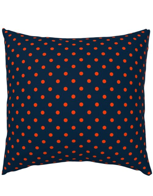 Navy and Orange Polka Dots Euro Pillow Sham
