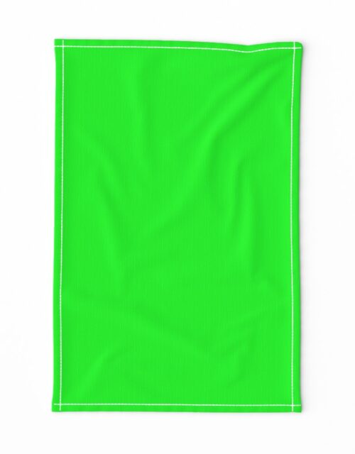 Neon Lime Green Solid Tea Towel