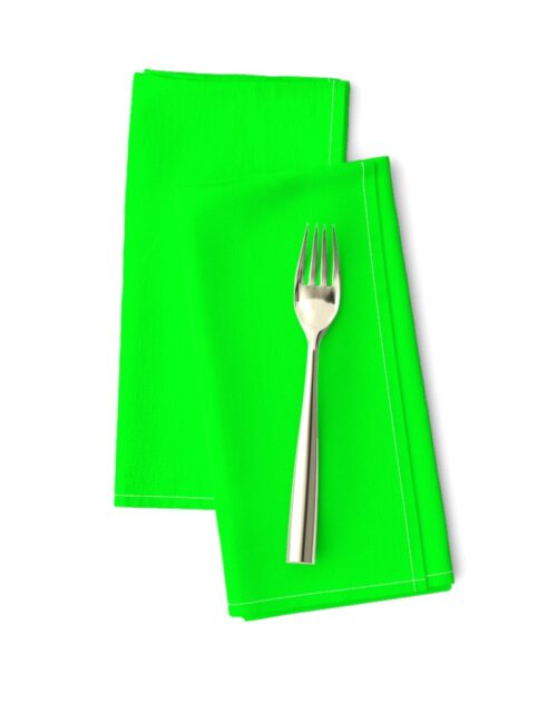 Neon Lime Green Solid Dinner Napkins