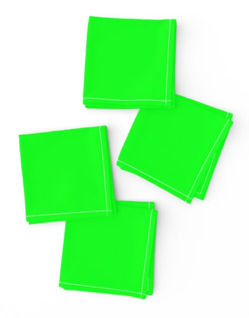Neon Lime Green Solid Cocktail Napkins