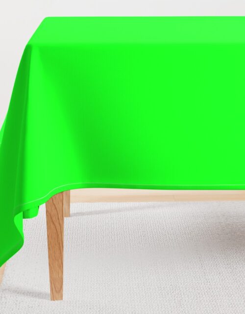 Neon Lime Green Solid Rectangular Tablecloth