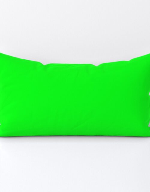 Neon Lime Green Solid Lumbar Throw Pillow