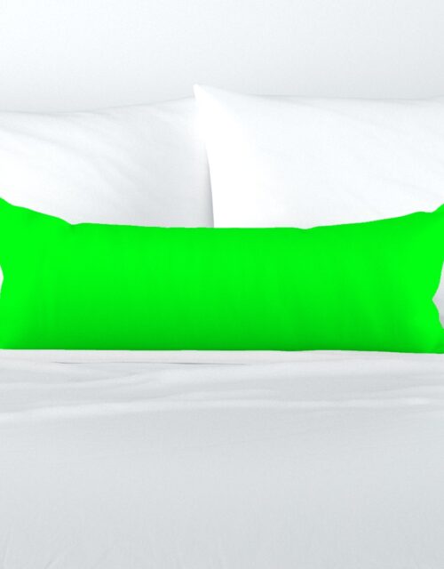 Neon Lime Green Solid Extra Long Lumbar Pillow
