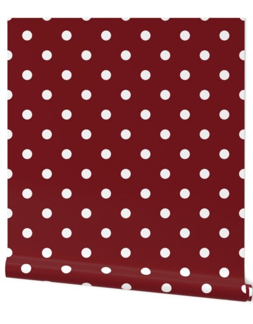 Spiced Apple Polkadots on White Wallpaper