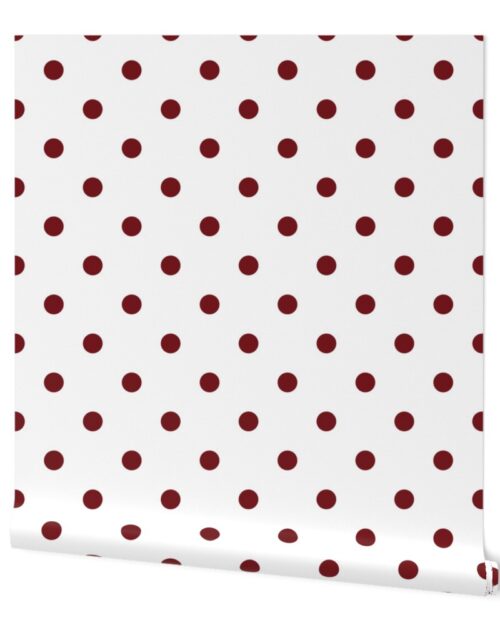 Spiced Apple Red Polkadots on White Wallpaper