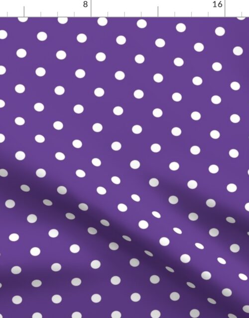 White Polkadots on Ultra Violet Purple Polkadots Fabric