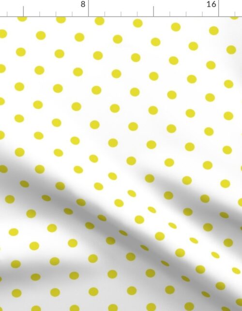 Meadowlark Yellow Polkadots on White Fabric