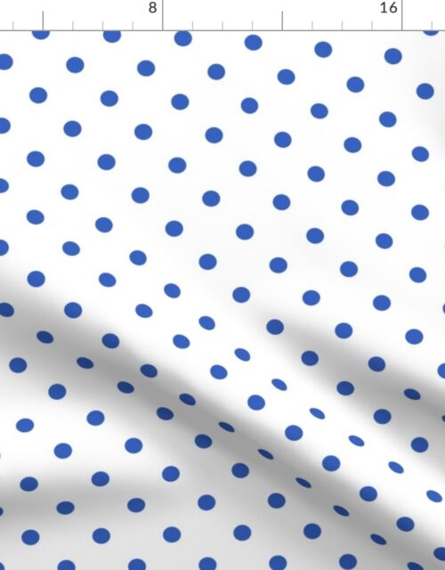 Palace Blue Polkadots on White Fabric